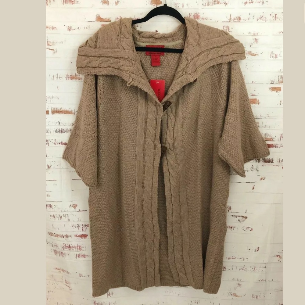 Illusion by Sherry Cassin Cable Knit Sweater Cardi